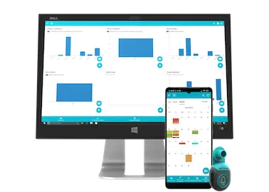 WellCalf by Smartbell's app can be accessed on mobile or desktop.